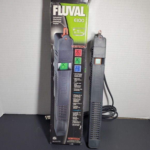 Fluval Other - Fluval E100 Advanced Electronic Aquarium Heater 30 Gallon VueTech Works Turns On